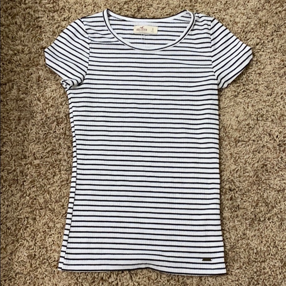 black and white stripped top